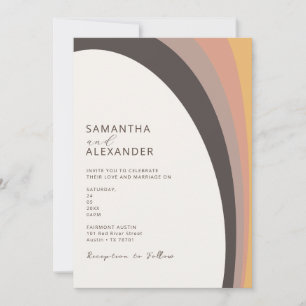 Invitation Mariage Décontracté Neutral Ombre Boho Arc-en-ciel