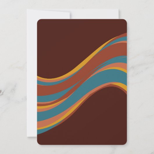 Invitation Mariage Décontracté Rainbow Swirl Retro Bold 70's (Dos)