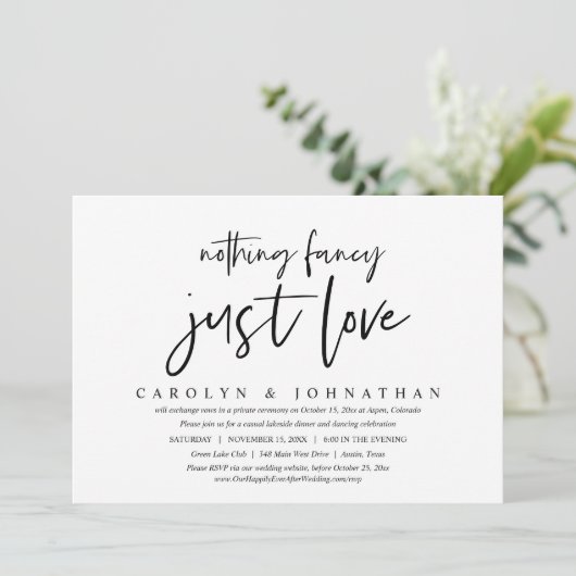 Invitation Mariage décontracté, rien de fantaisiste, juste de (Debout devant)