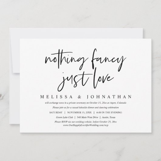 Invitation Mariage décontracté, rien de fantaisiste, juste l' (Devant)