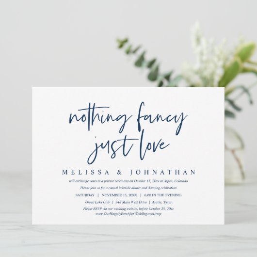 Invitation Mariage Décontracté, Rien de Fantaisiste, Juste l' (Debout devant)