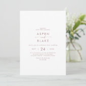 Invitation Mariage Décontracté Rose Gold Script (Debout devant)
