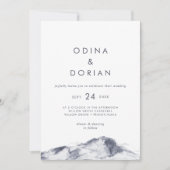 Invitation Mariage Décontracté simple en montagne (Devant)