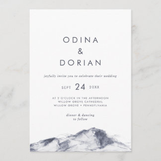 Invitation Mariage Décontracté simple en montagne