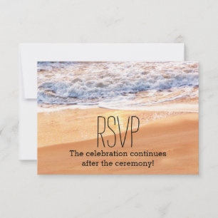 Invitation Mariage décontracté sur la plage Vagues dorées RSV