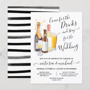 Invitation Mariage décontracté Venez boire un verre Invitatio