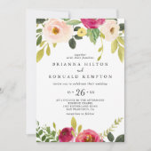 Invitation Mariage Décontracté vert rose pâle (Devant)