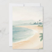 Invitation Mariage Décor Rétro Rivage Océan Coucher de Soleil (Dos)
