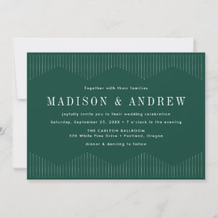 Invitation Mariage Décoration Pointillé Vert