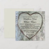 Invitation Mariage découpé d'arbre de bouleau de coeur (Devant / Derrière)
