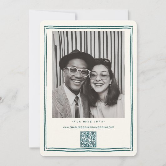 Invitation Mariage d'écriture manuscrite de dessin amusant de (Dos)