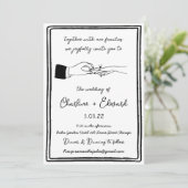 Invitation Mariage d'écriture manuscrite de dessin amusant ti (Debout devant)