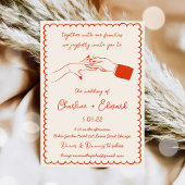 Invitation Mariage d'écriture manuscrite de dessin amusant ti