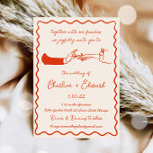 Invitation Mariage d'écriture manuscrite de dessin amusant ti