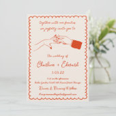 Invitation Mariage d'écriture manuscrite de dessin amusant ti (Debout devant)