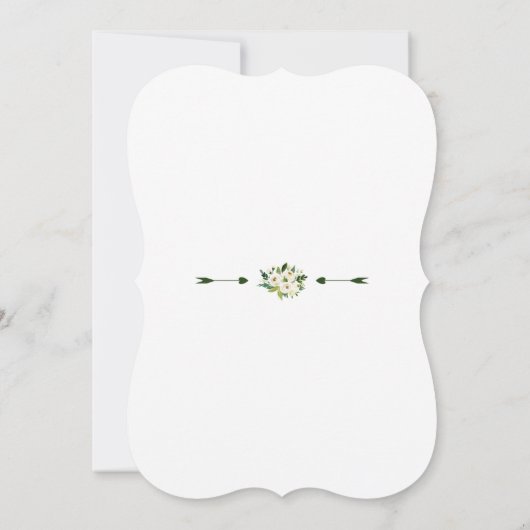 Invitation Mariage d'écriture manuscrite florale en fleurs bl (Dos)