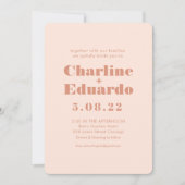 Invitation Mariage d'écriture manuscrite Retro ros (Devant)
