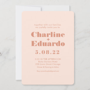 Invitation Mariage d'écriture manuscrite Retro ros