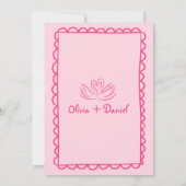 Invitation Mariage d'écriture manuscrite rose dessinée à la m (Dos)