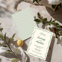 Mariage d'écriture manuscrite verte Vintage