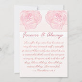 Invitation Mariage d'écriture pour toujours et toujours Rose (Devant)