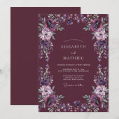 Invitation Mariage Deep Amethyst Dahlia (Devant / Derrière)