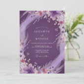 Invitation Mariage Deep Amethyst Pivoine (Debout devant)