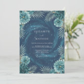 Invitation Mariage Deep Aqua Cosmic Eucalyptus (Debout devant)