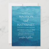 Invitation Mariage Deep Blue Ocean Sea Beach (Devant)
