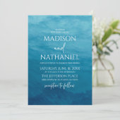 Invitation Mariage Deep Blue Ocean Sea Beach (Debout devant)