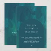 Invitation Mariage Deep Emerald Teal | Arche Moderne + Code Q (Devant / Derrière)