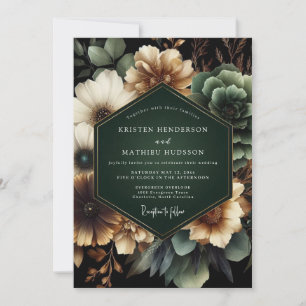 Invitation Mariage Deep Green Moody Bloom