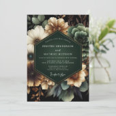 Invitation Mariage Deep Green Moody Bloom (Debout devant)