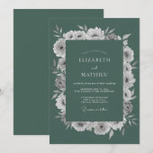 Invitation Mariage Deep Pine Rose (Devant / Derrière)