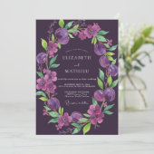 Invitation Mariage Deep Purple Prune Eucalyptus (Debout devant)