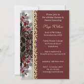 Invitation Mariage Deep Red Silver Satin (Dos)