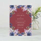 Invitation Mariage Deep Rust Saphir Petale (Debout devant)