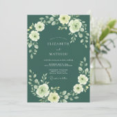 Invitation Mariage Deep Spruce Petal (Debout devant)
