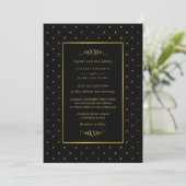 Invitation Mariage d'effet Black & Gold moderne (Debout devant)