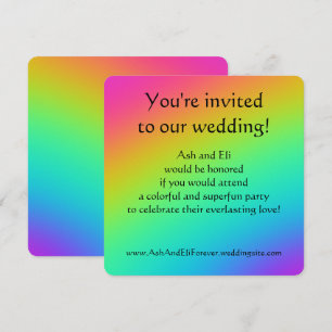 Invitation Mariage Dégradé Arc-en-Ciel Éclatant