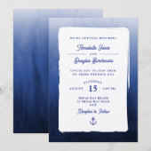 Invitation Mariage dégradé bleu marine (Devant / Derrière)