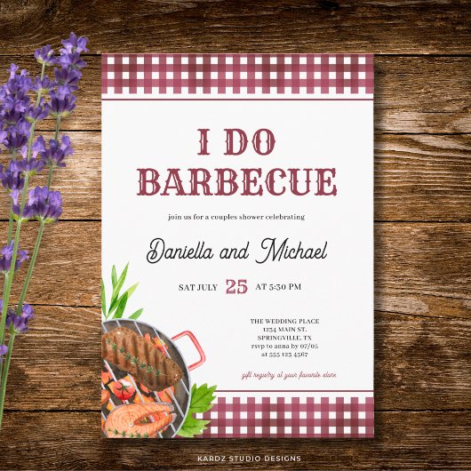 Invitation Mariage Dégustation Barbecue Rustique Décontracté