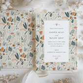 Invitation Mariage d'élégance botanique du milieu du siècle