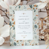 Invitation Mariage d'élégance botanique du milieu du siècle