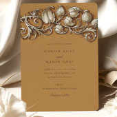 Invitation Mariage d'élégance crème Art nouveau