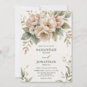 Invitation Mariage d'élégance de printemps rose pâle (Devant)