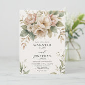 Invitation Mariage d'élégance de printemps rose pâle (Debout devant)