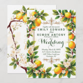 Invitation Mariage d'élégance d'été méditerranéen (Devant / Derrière)