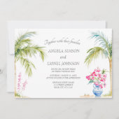 Invitation Mariage d'élégance du patio marocain (Devant)