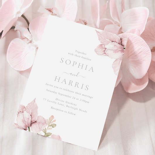 Invitation Mariage d'élégance florale brillant